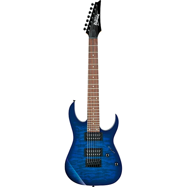 Ibanez GRG7221QA 7 String Electric Guitar Transparent Blue Burst