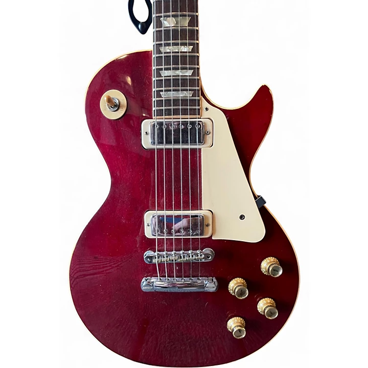 Vintage 1974 Gibson Les Paul Deluxe Wine Red Solid Body Electric Guitar