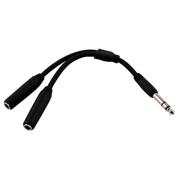 Y Cable Stereo 1 4M to Dual Stereo 1 4F 6 in