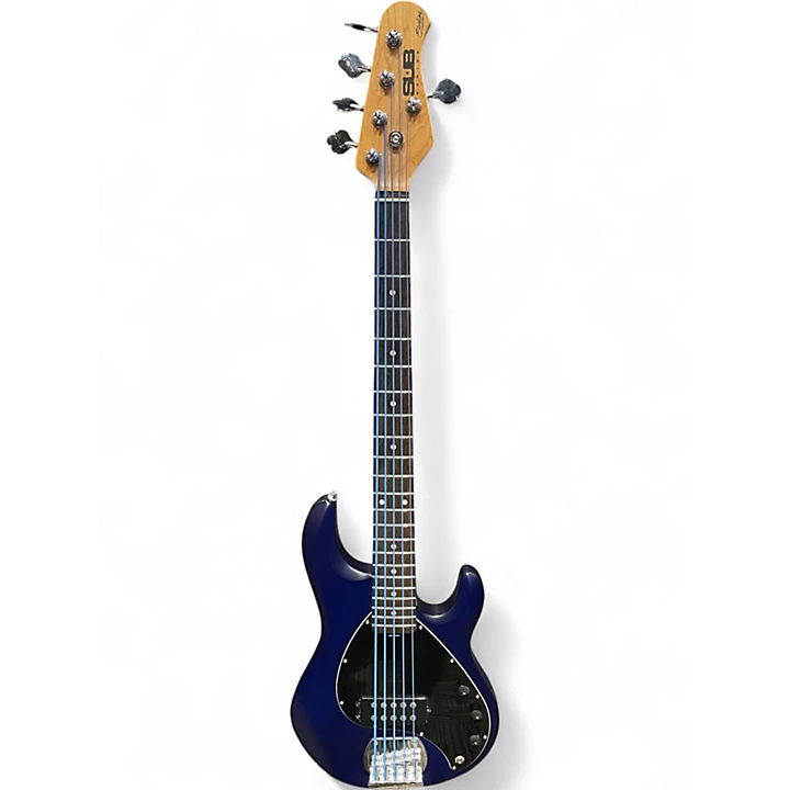 Sterling by Music Man Used Sterling by Music Man Ray5 5 String Blue Electric Bass Guitar