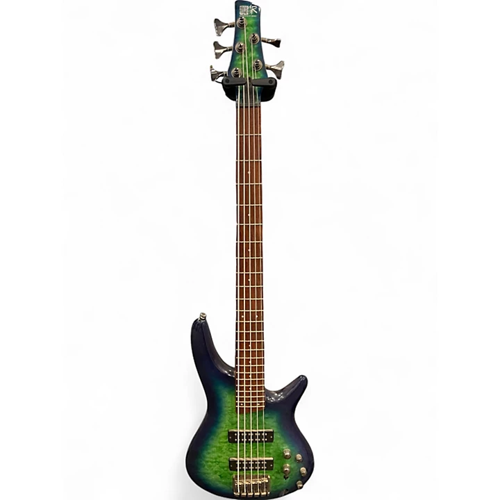 Used Ibanez SR405 5 String GREEN BURST Electric Bass Guitar