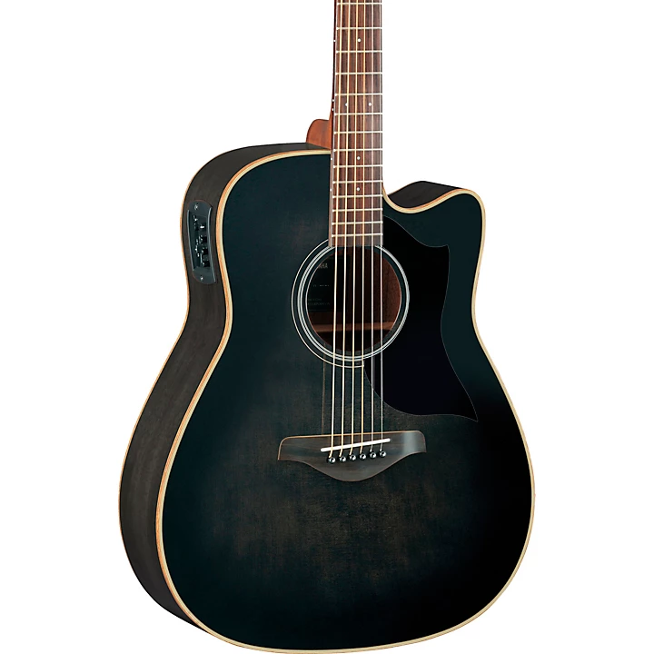 A Series A1M Cutaway Dreadnought Acoustic Electric Guitar Transparent Black