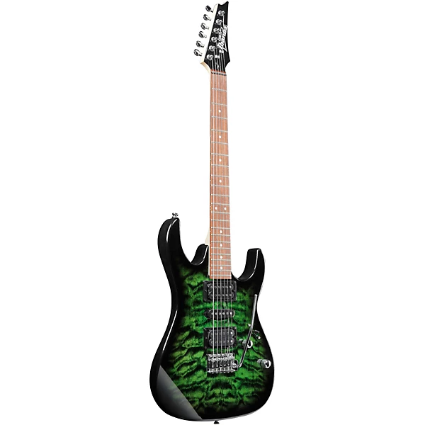 GRX70QA GIO RX Series Electric Guitar Transparent Green Burst