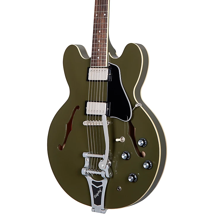 ES 335 Bigsby Semi Hollow Electric Guitar Olive Drab