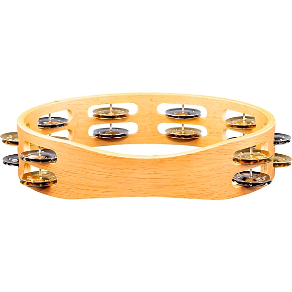 MEINL Recording Combo Wood Tambourine Two Rows Dual Alloy Jingles Super Natural