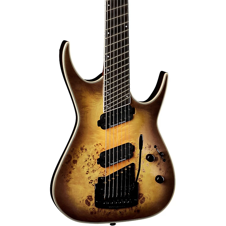 Exile Select 7 String Multi Scale with Kahler Electric Guitar Satin Natural Black Burst