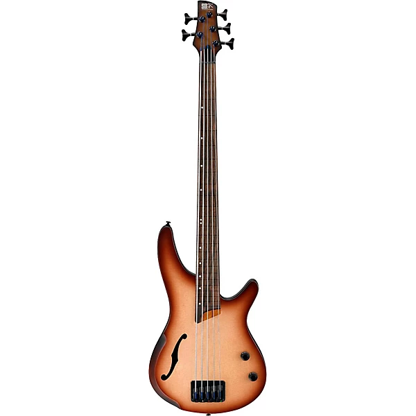 Bass Workshop SRH505F Fretless 5 String Electric Bass Flat Natural Browned Burst