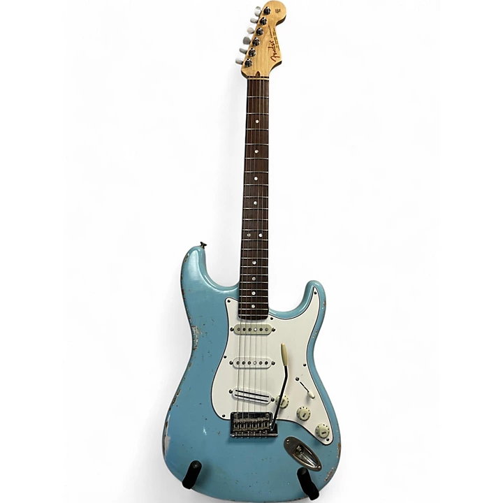 Used Fender American Standard Deluxe Stratocaster Roadworn Light Blue Solid Body Electric Guitar