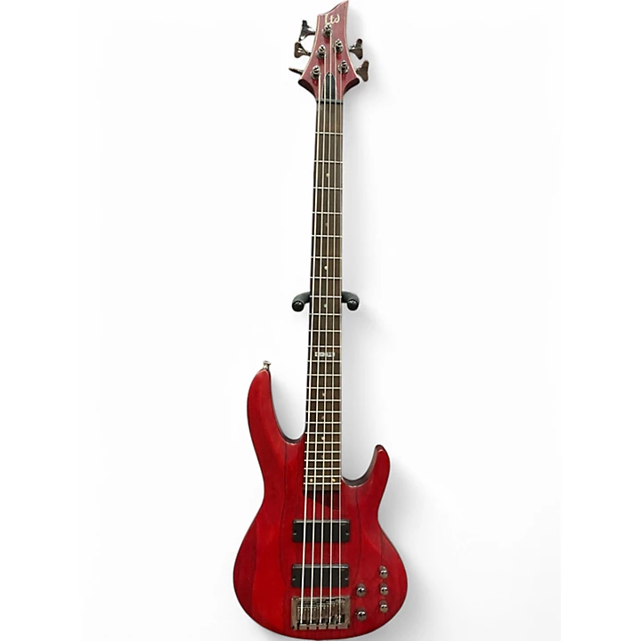 ESP Used ESP LTD B335 5 String Trans Red Electric Bass Guitar.gc