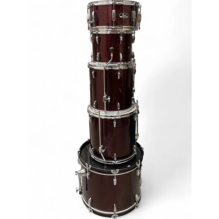 Pearl Used Pearl 5 Piece Roadshow Candy Apple Red Drum Kit.gc