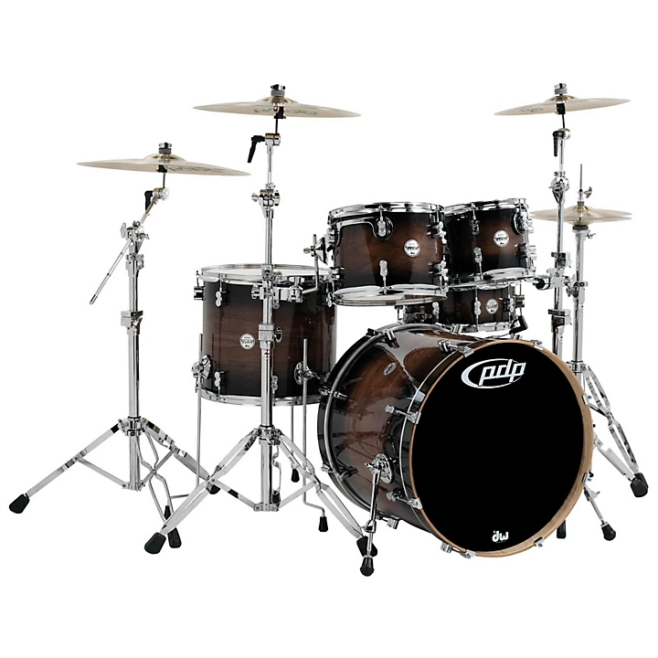 PDP by DW Concept Maple Exotic Series 5 Piece Shell Pack Level 1 Walnut to Charcoal Burst J41513004001000.gc