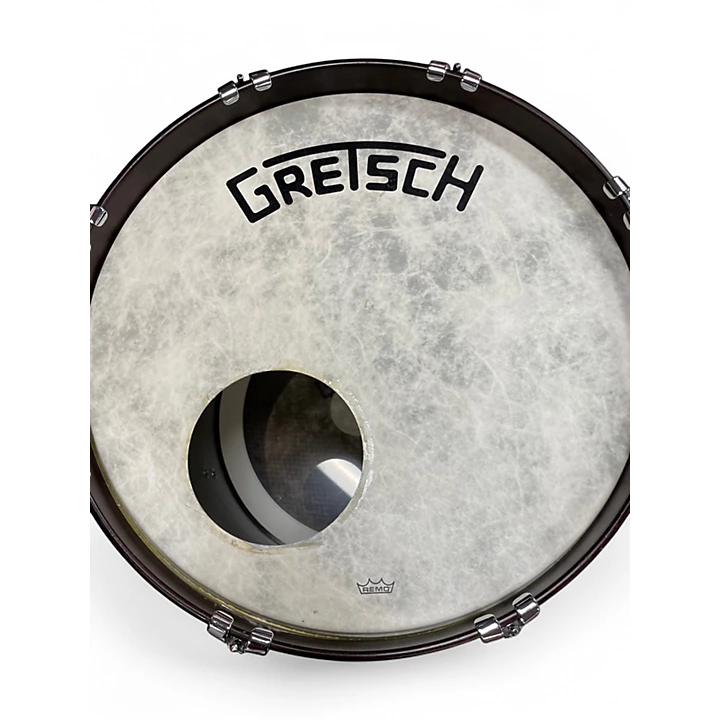 Gretsch Drums Used Gretsch Drums 4 Piece USA CUSTOM WALNUT Satin Red Drum Kit.gc