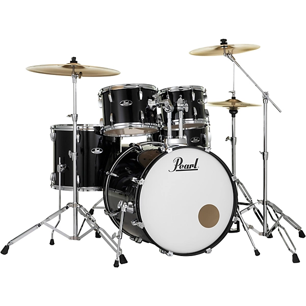 Open Box Pearl Roadshow Complete 5 Piece Drum Set with Hardware and Cymbals Level 1 Jet Black