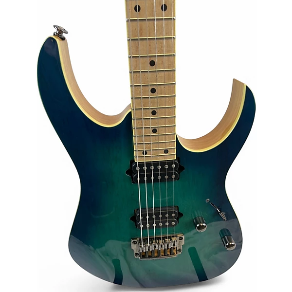 Used Ibanez RG652ahmfx NEBULA GREEN BURST Solid Body Electric Guitar