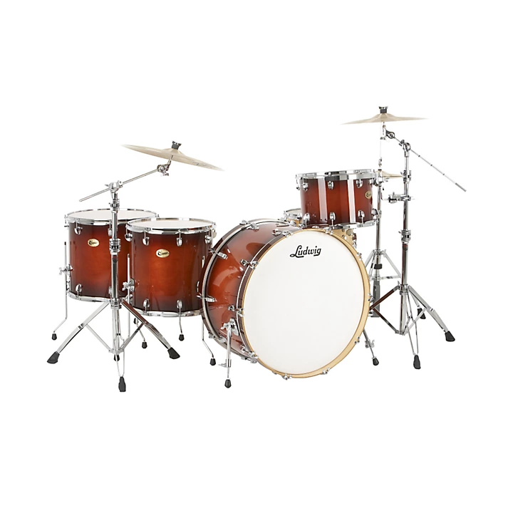 Ludwig Centennial Zep 4 Piece Shell Pack Level 1 Mahogany Burst H89631004003000.gc