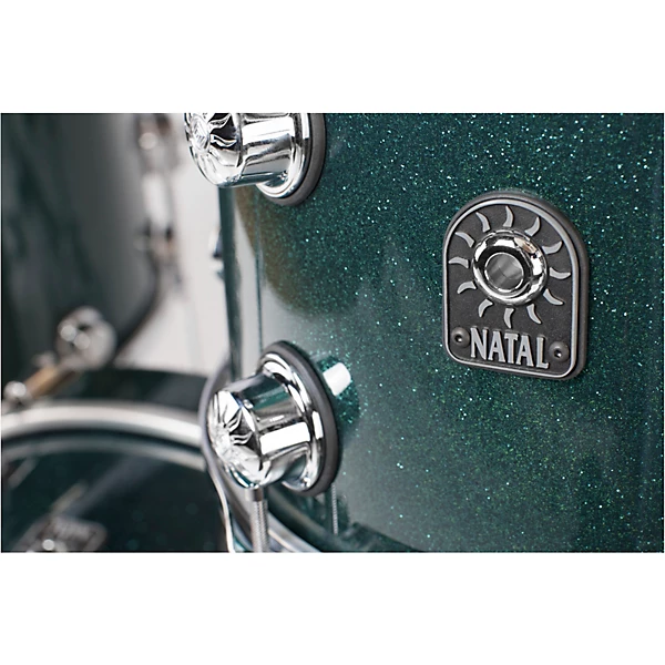 Cafe Racer US Fusion 22 4 Piece Shell Pack with 22 in Bass Drum British Racing Green Sparkle