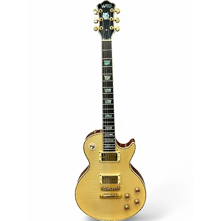 Used Aio Wolf LP Style Natural Solid Body Electric Guitar