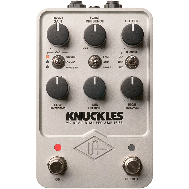 Universal Audio UAFX Knuckles 92 Rev F Dual Rec Amplifier Effects Pedal Level 1 Silver M15536004001000.gc