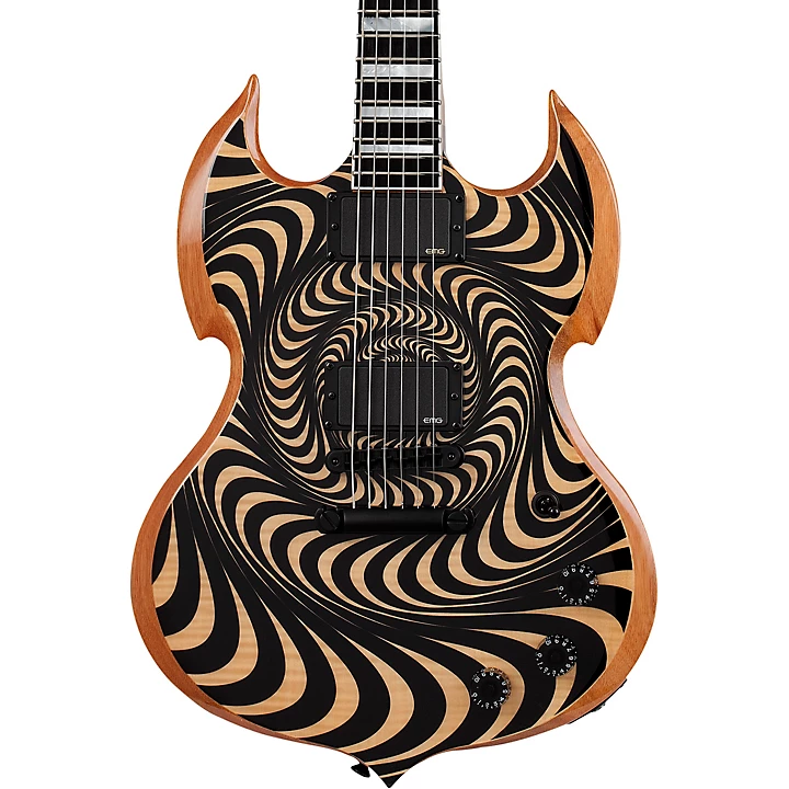 Wylde Audio Barbarian Rawtop Psychic Bullseye Electric Guitar Natural
