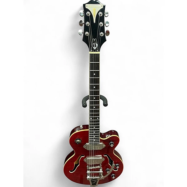 Epiphone Used Epiphone Wildkat Satin Red Hollow Body Electric Guitar.gc