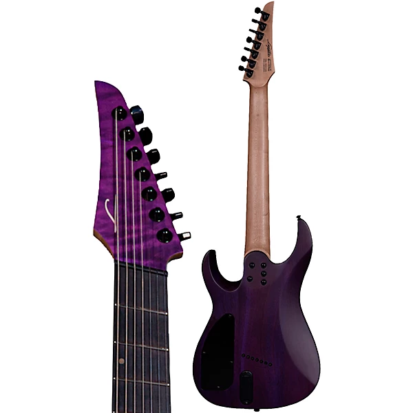 Ninja 7 String Multi Scale Super Shred Series Quilted Maple Electric Guitar Purple
