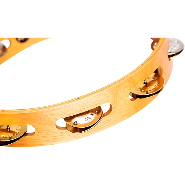Recording Combo Wood Tambourine One Row Dual Alloy Jingles Super Natural