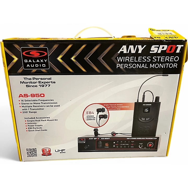 Galaxy Audio Used Galaxy Audio AS 950 In Ear Wireless System
