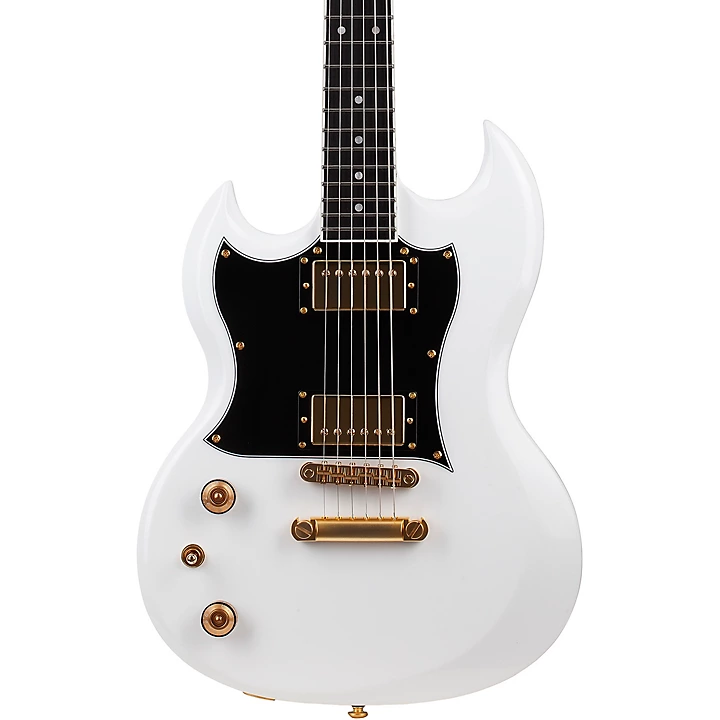 Schecter Guitar Research ZV H6LLYW66D Zacky Vengeance Left Handed Electric Guitar Gloss White
