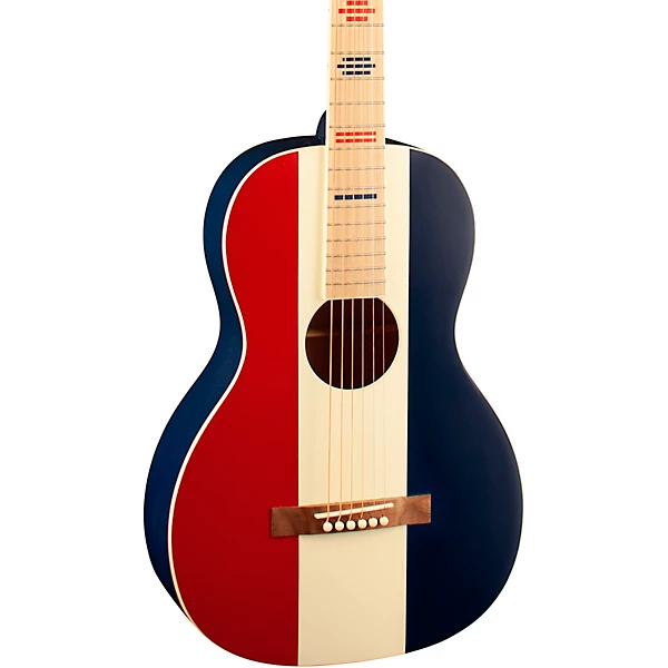 Dirty 30s Wrangler Single 0 Acoustic Guitar Red White and Blue