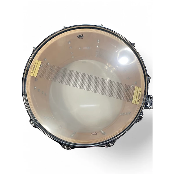 DW Used DW 8X14 Collectors Series Snare Blue Sparkle Drum.gc