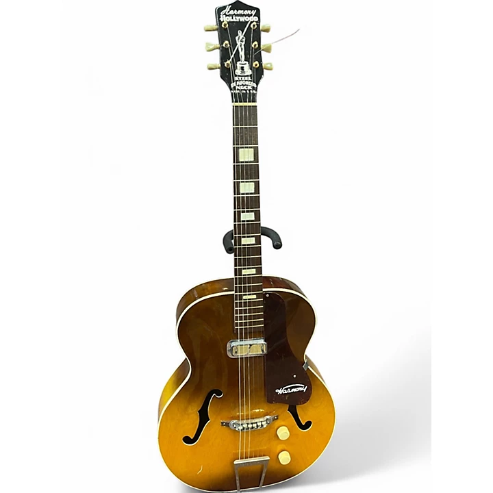 Vintage 1960s Harmony Hollywood 2 Color Sunburst Hollow Body Electric Guitar