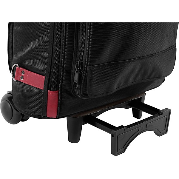 Triple Trumpet Wheelie or 2 Trumpets Piccolo Black Synthetic with Burgundy Leather Trim