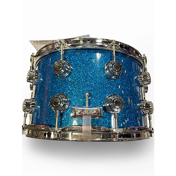 DW Used DW 8X14 Collectors Series Snare Blue Sparkle Drum.gc
