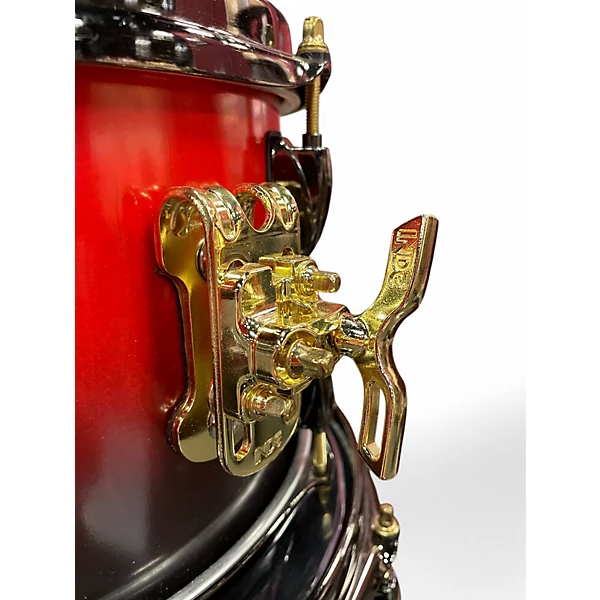 Philly Drum Co Used 2022 Philly Drum Co 6 Piece Custom Stave Maple Kit Red to Black Fade Drum Kit.gc