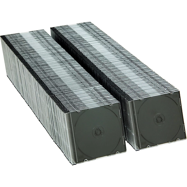 52 mm Slim CD DVD Jewel Cases 200 pack