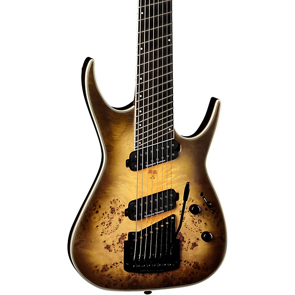 Dean Exile Select 8 MultiScale with Kahler Level 2 Satin Natural Black Burst