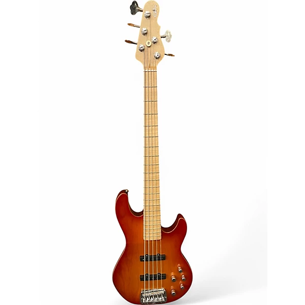 Used 2015 G&L MJ 5 Cherry Burst Electric Bass Guitar