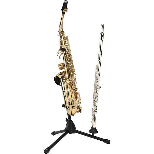 Folding Alto or Tenor Saxophone Stand with Single Flute or Clarinet Peg