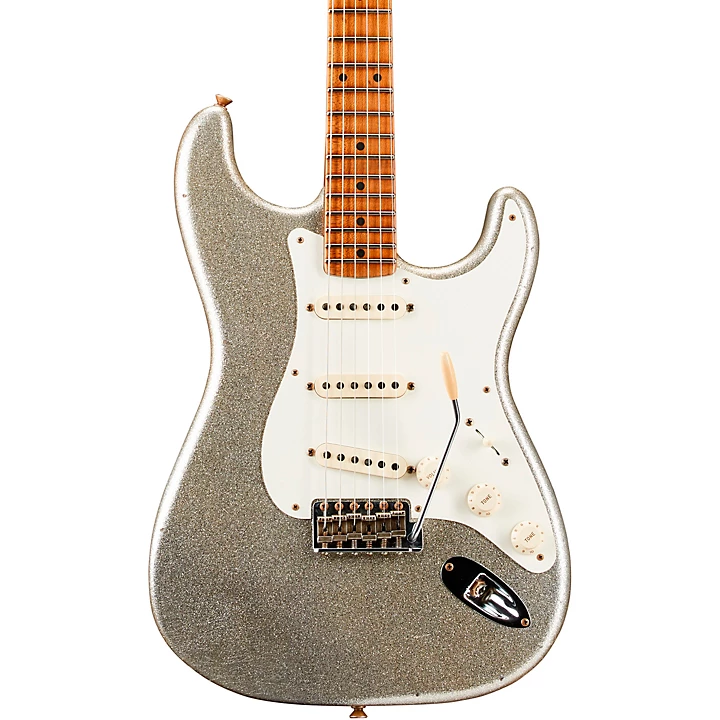 Fender Custom Shop Limited Edition Platinum Anniversary '50s Stratocaster Journeyman Relic Electric Guitar Aged Silver Sparkle
