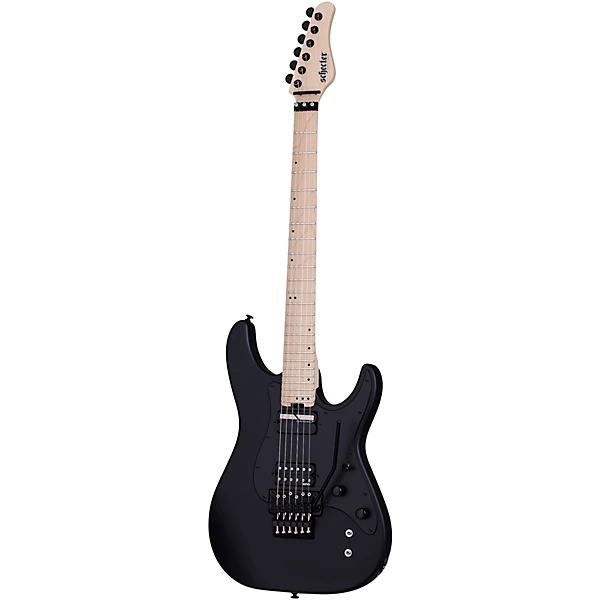 Sun Valley Super Shredder Floyd Rose Electric Guitar Satin Black Black Pickguard