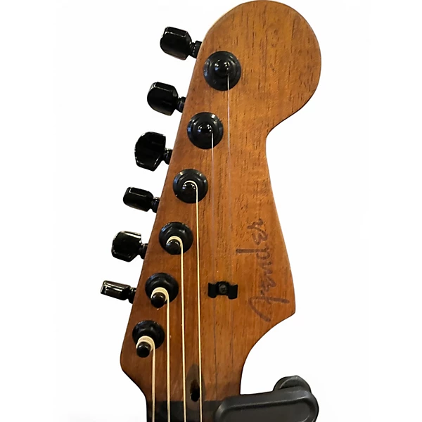 Fender Used Fender American Acoustasonic Jazzmaster Limited Edition Acoustic El Black Paisley Acoustic Electric Guitar.gc