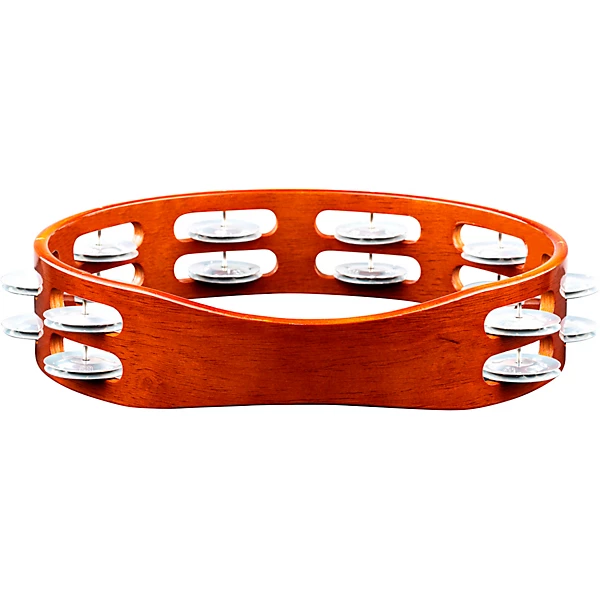 MEINL Wood Tambourine Two Rows Brass Jingles