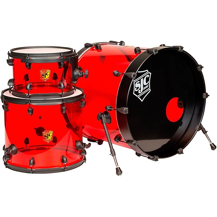 SJC Drums Josh Dun Torch 3 Piece Shell Pack Red Acrylic