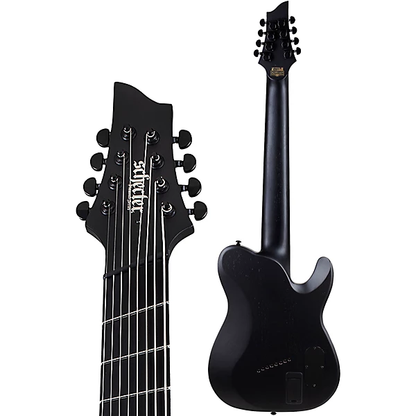 Schecter Guitar Research PT 8 MS Black Ops Left Handed Electric Guitar Satin Black Open Pore