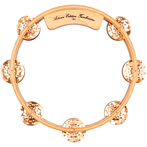 MEINL Artisan Compact Maple Wood Tambourine Three Rows Hammered Cymbal Bronze 8 in.