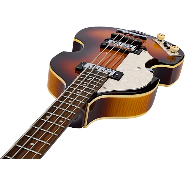 Ignition Series Left Handed Short Scale Violin Bass Guitar Sunburst