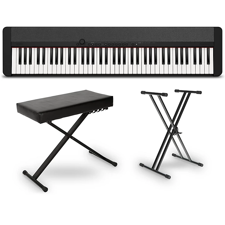 CT S1 76 Portable Keyboard Essentials Bundle Black