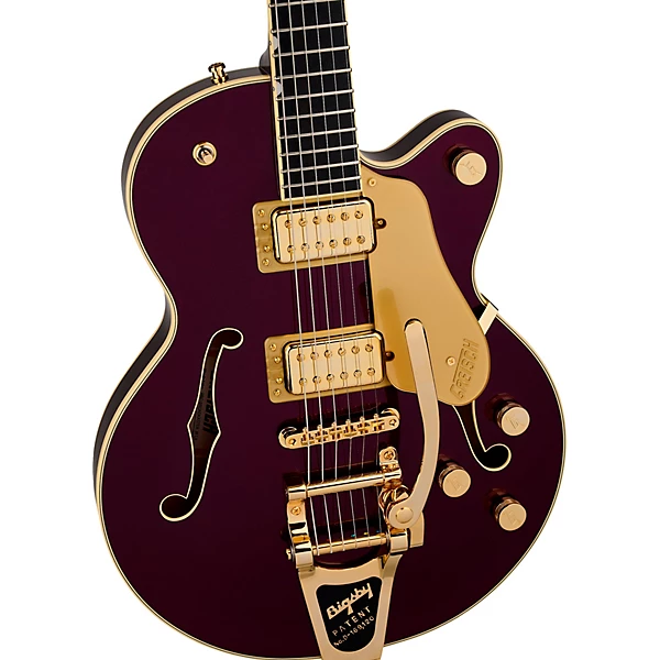 Broadkaster Jr LX Center Block with String Thru Bigsby and Gold Hardware Electric Guitar Blackberry