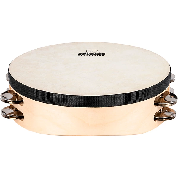 Double Row Headed Wood Tambourine Natural 8 in