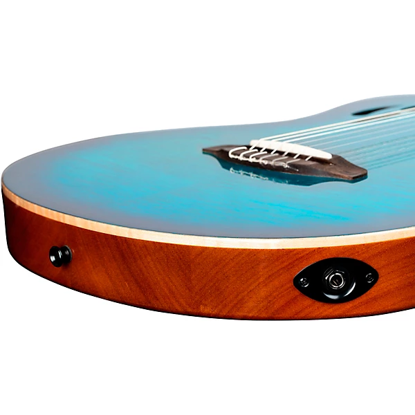 RTPDLX Flamed Maple Nylon String Acoustic Electric Guitar Blue Burst